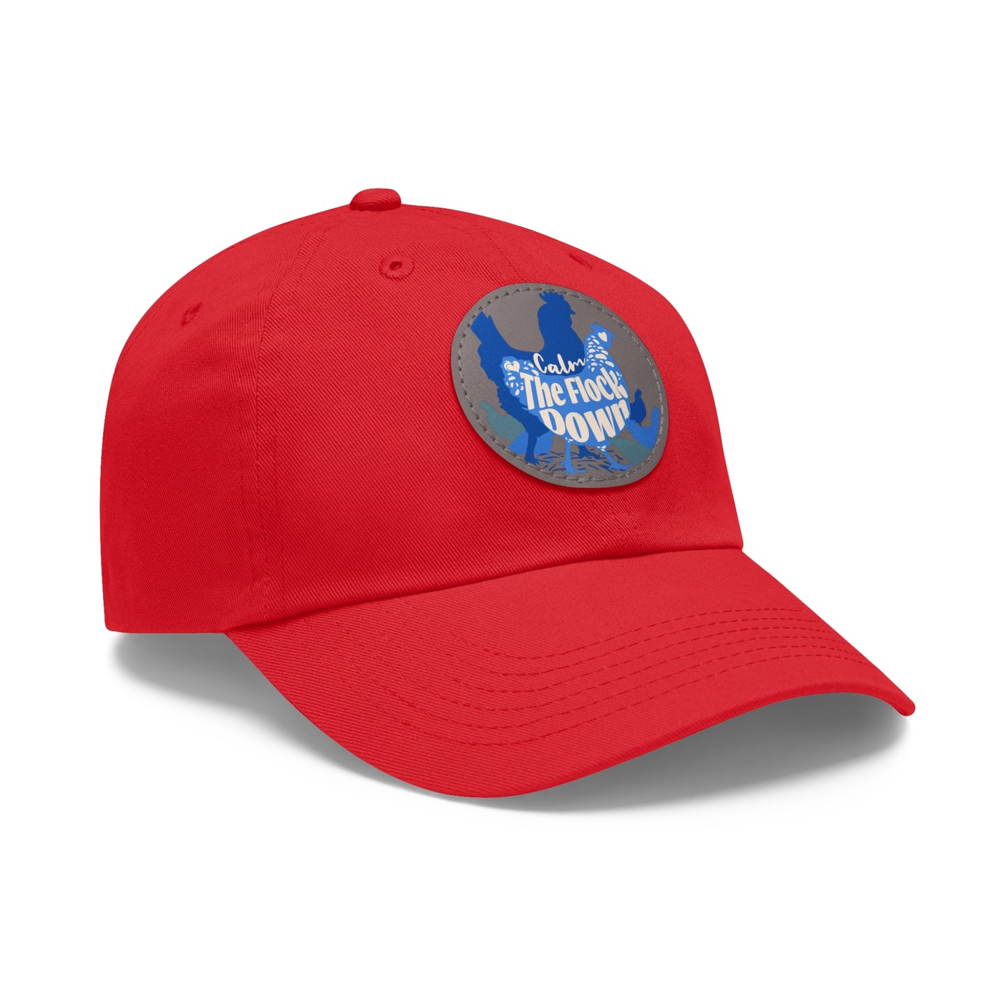 The Nerdy Birder - "Calm The Flock Down" Dad Hat, Leather Patch Cap, Perfect Gift for Dads, Nature Lovers, Casual Style Cap, Summer Accessories