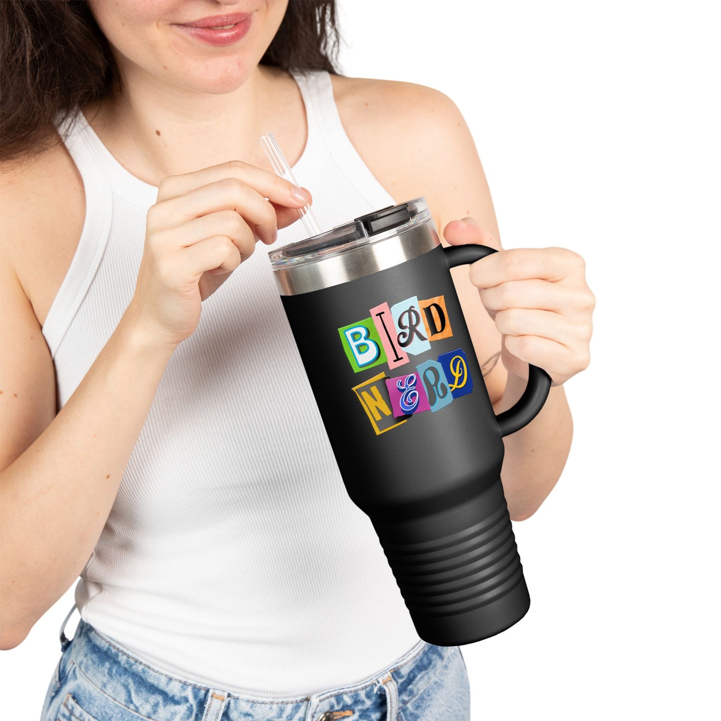 The Nerdy Birder Bird Nerd Insulated Travel Mug, 40oz