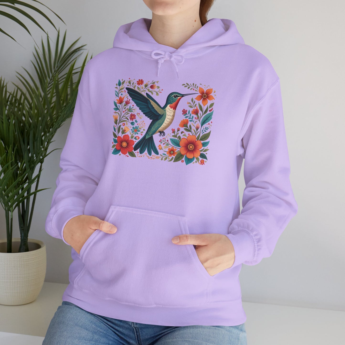 Hummingbird In Bloom Hoodie - Cozy Sweatshirt for Nature Lovers