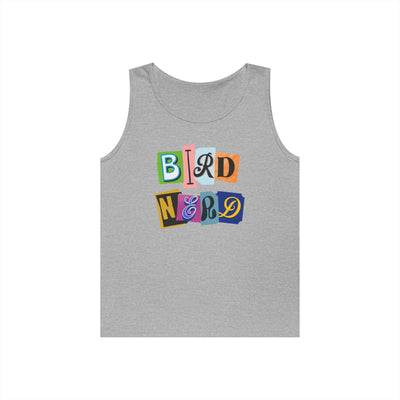 The Nerdy Birder Bird Nerd Tank Top, Gift for Bird Lovers, Unisex Summer Wear, Nature Lover's Apparel, Fun Casual Tank