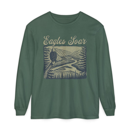 The Nerdy Birder Eagles Soar Long Sleeve T-Shirt