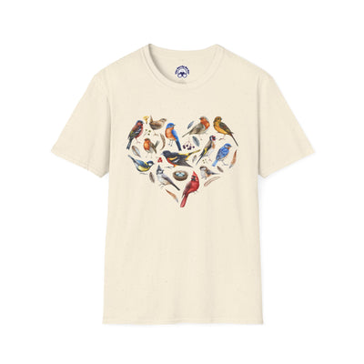 Bird Heart Unisex Softstyle T-Shirt - Heart Design