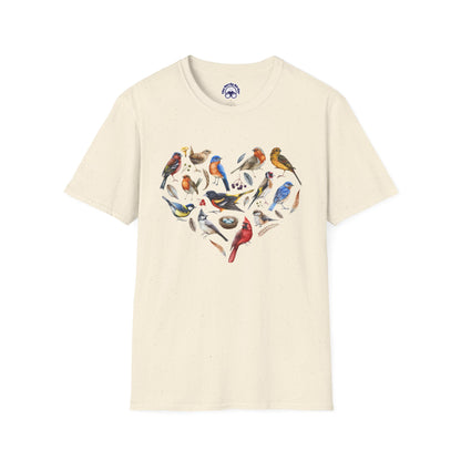 Bird Heart Unisex Softstyle T-Shirt - Heart Design