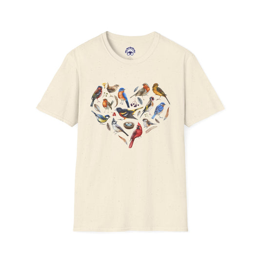 Bird Heart Unisex Softstyle T-Shirt - Heart Design