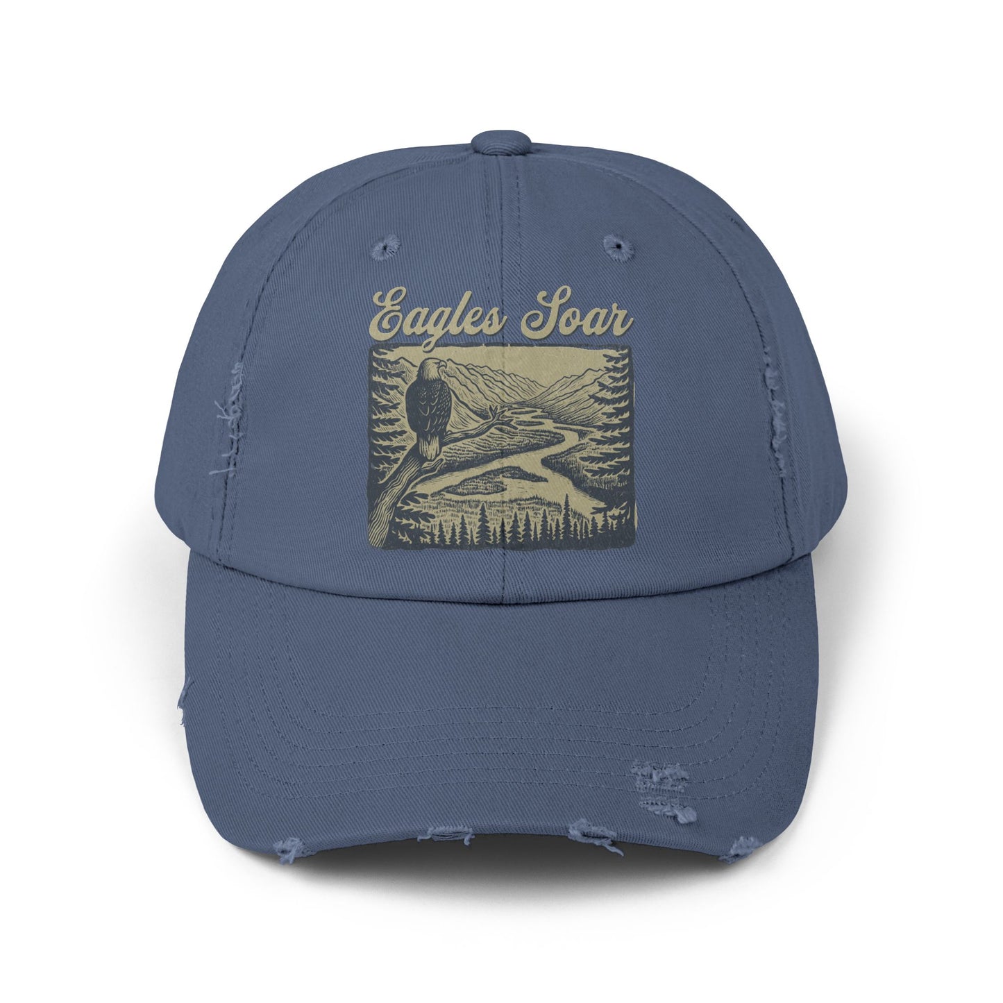 Eagles Soar Distressed Cap, Casual Hat for Bird Lovers, Unique Gift for Nature Enthusiasts, Trendy Apparel for Outdoor Adventures