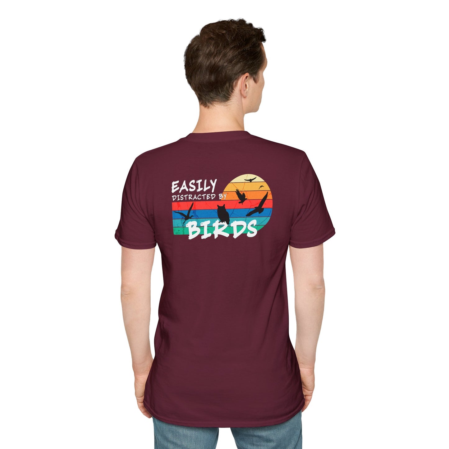Easily Distracted by Birds – Sunset Back Graphic T-Shirt