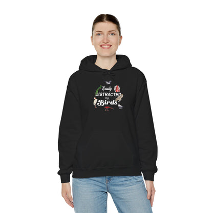 The Nerdy Birder - Easily Distracted by Birds Unisex Hoodie - Cozy Sweatshirt for Nature Lovers