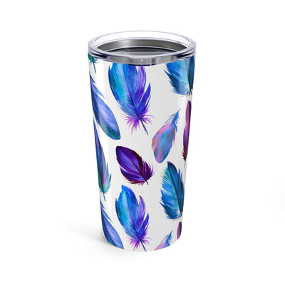 Boho-Chic Feather Tumbler 20oz - Stylish Travel Mug for Coffee Lovers