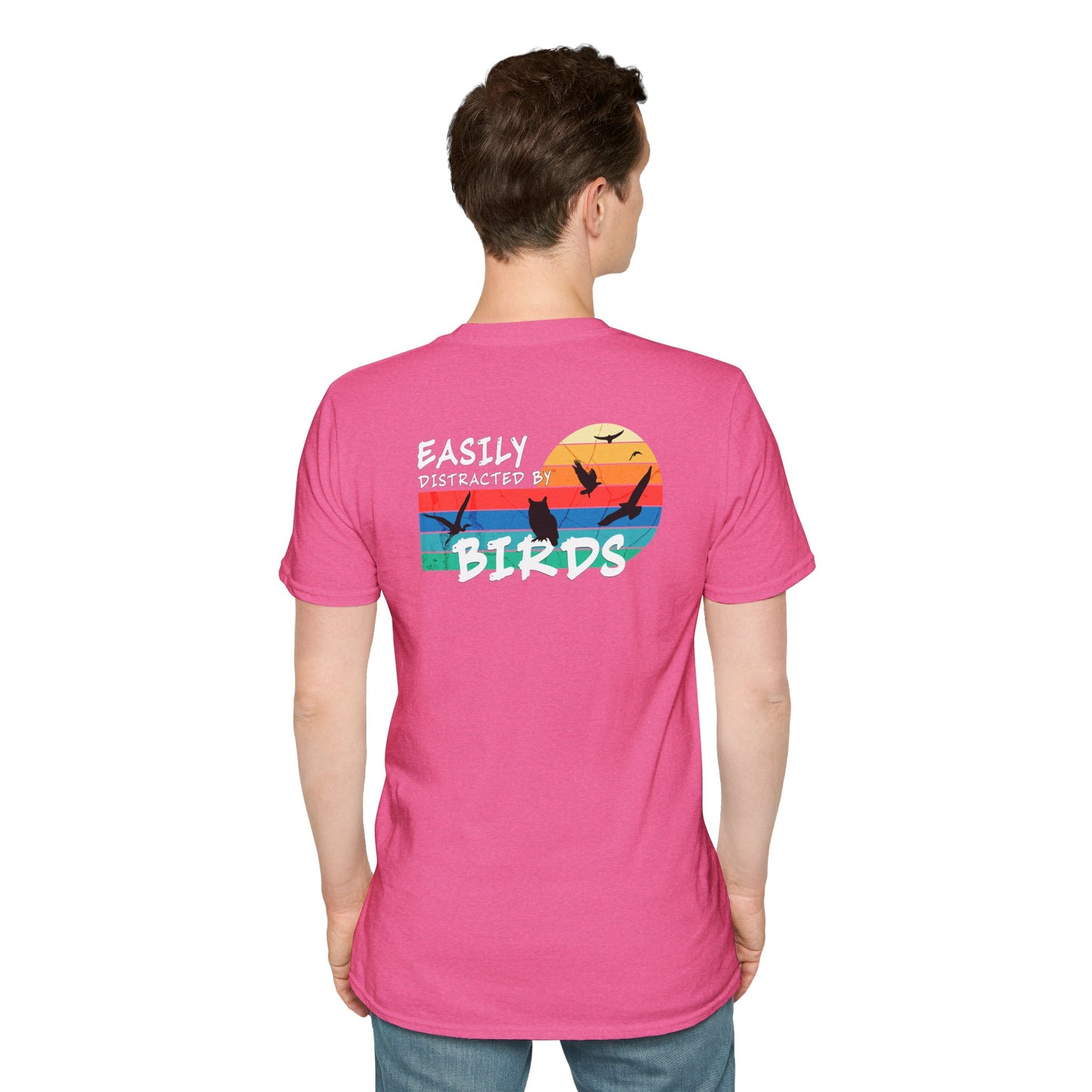 Easily Distracted by Birds – Sunset Back Graphic T-Shirt