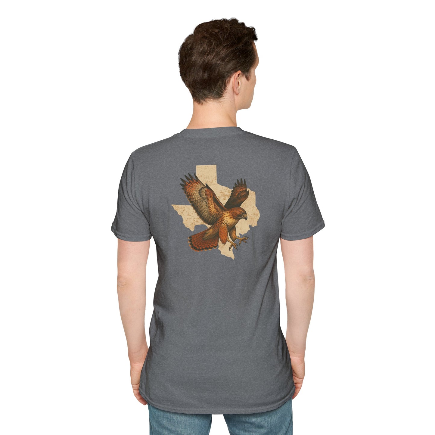 Texas Red-Tailed Hawk on the back of the T-Shirt