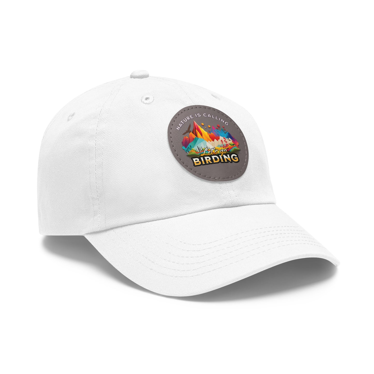 The Nerdy Birder - "Let's Go Birding"  Dad Hat, Leather Patch Cap, Perfect Gift for Dads, Nature Lovers, Casual Style Cap, Summer Accessories