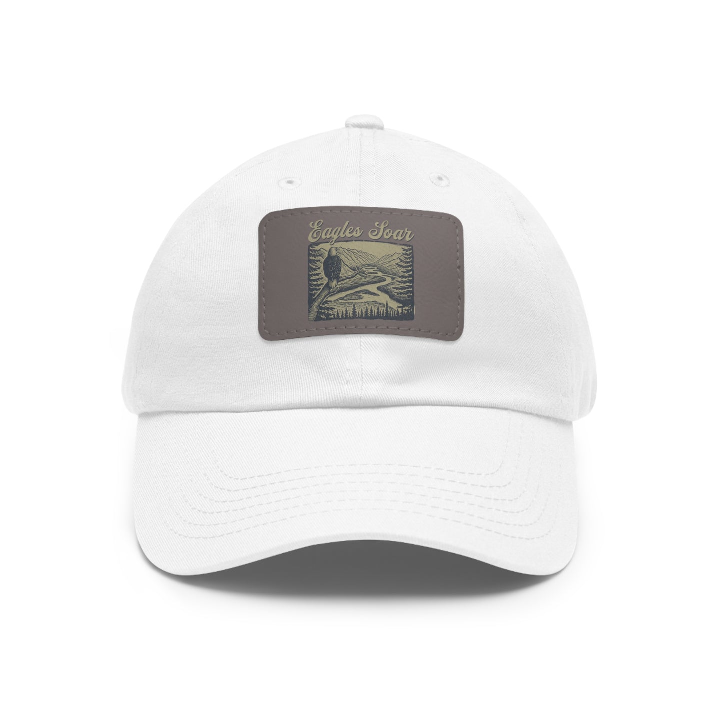 Eagles Soar Dad Hat with Leather Patch, Casual Cap for Bird Lovers, Unique Gift for Birdwatching, Outdoor Adventure Hat, Unisex