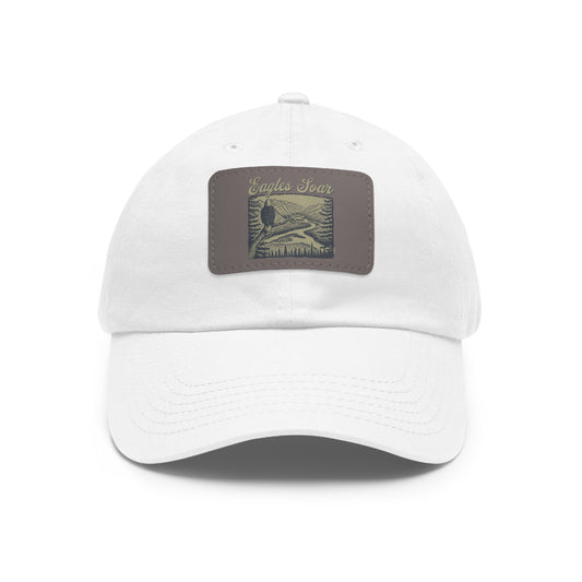 Eagles Soar Dad Hat with Leather Patch, Casual Cap for Bird Lovers, Unique Gift for Birdwatching, Outdoor Adventure Hat, Unisex