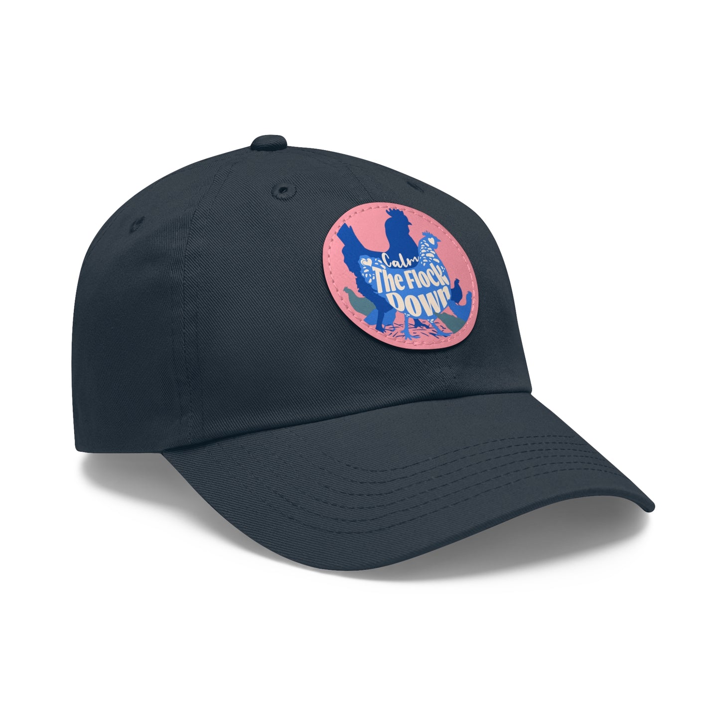 The Nerdy Birder - "Calm The Flock Down" Dad Hat, Leather Patch Cap, Perfect Gift for Dads, Nature Lovers, Casual Style Cap, Summer Accessories