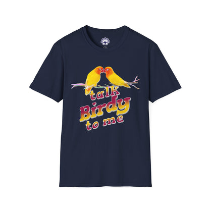 The Nerdy Birder - "Talk Birdy To Me" Unisex Softstyle T-Shirt - Nature Lover's Gift