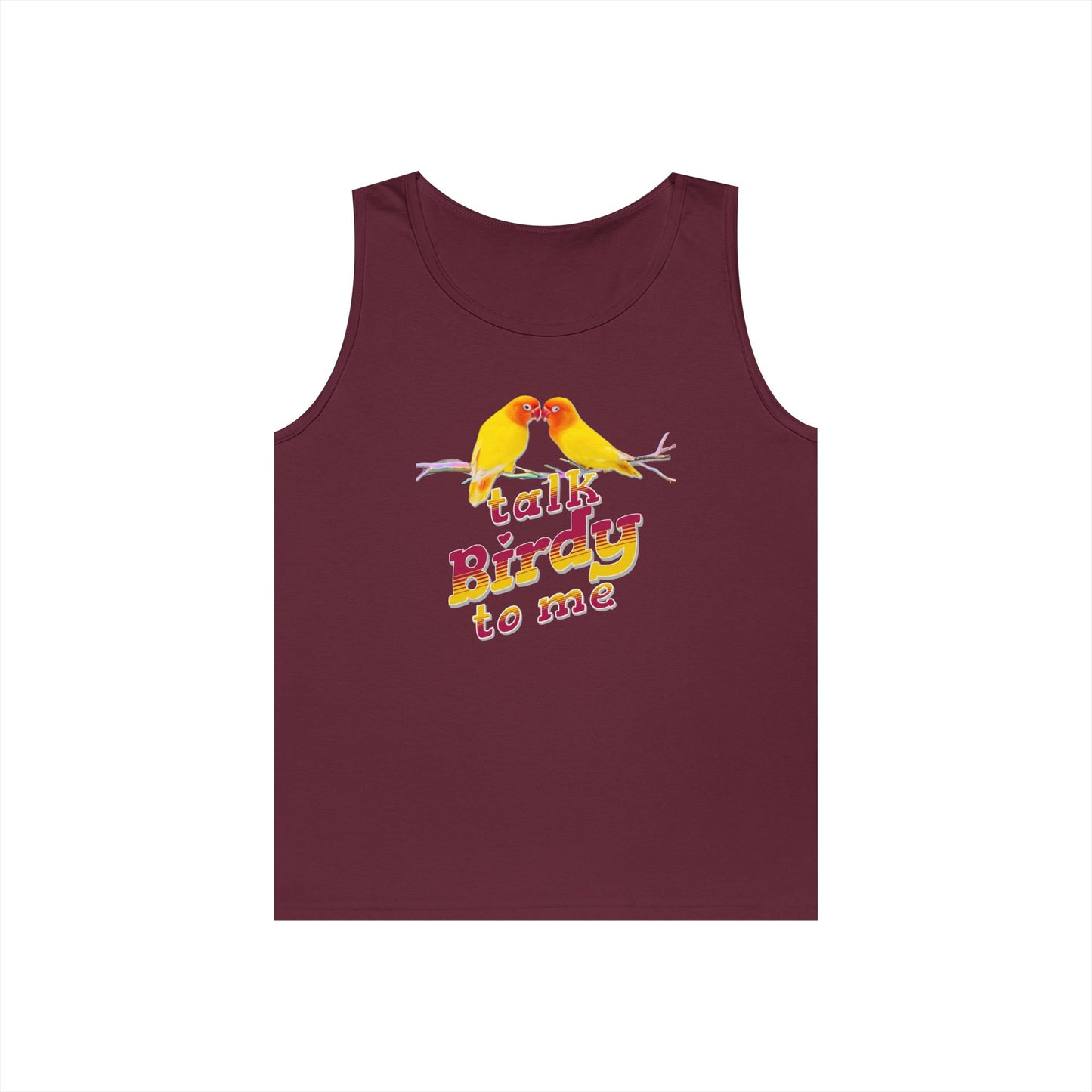 Talk Birdy To Me Tank Top, Gift for Bird Lovers, Unisex Summer Wear, Nature Lover's Apparel, Fun Casual Tank