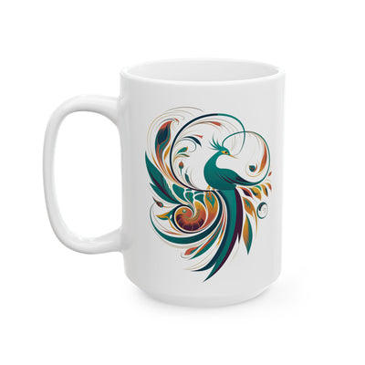Elegant Peacock Mug Ceramic Mug