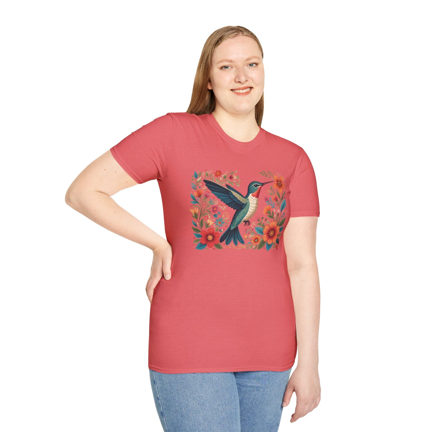 Hummingbird in Bloom Unisex Softstyle T-Shirt
