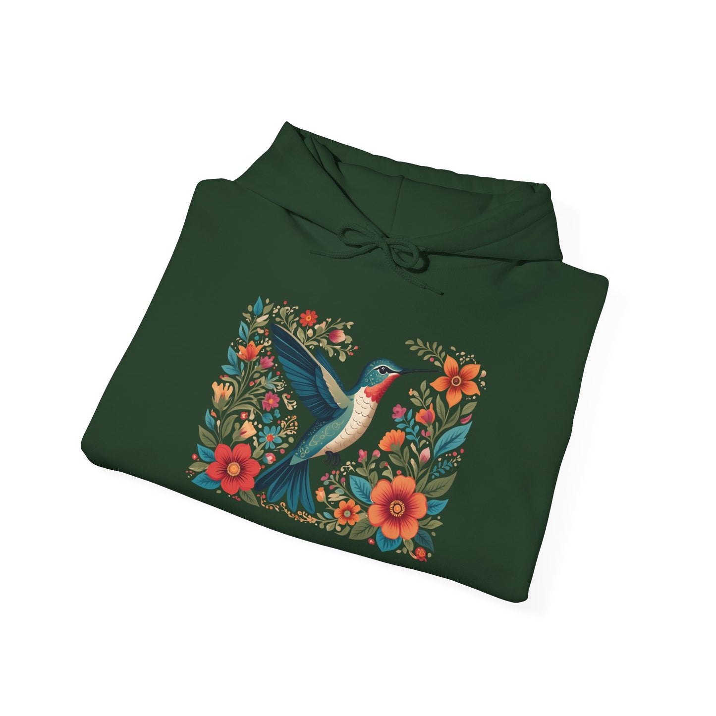 Hummingbird In Bloom Hoodie - Cozy Sweatshirt for Nature Lovers