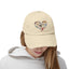 Bird Heart Vintage Style Hat - Unisex Distressed Cap