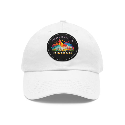 The Nerdy Birder - "Let's Go Birding"  Dad Hat, Leather Patch Cap, Perfect Gift for Dads, Nature Lovers, Casual Style Cap, Summer Accessories