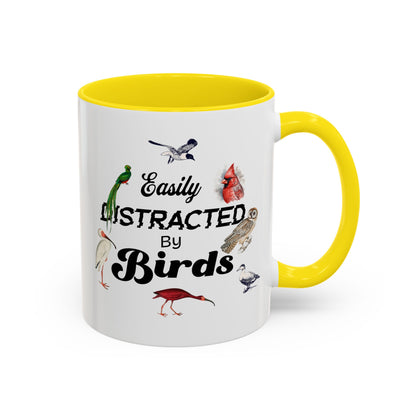 Easily Distracted by Birds Coffee Mug - Fun Accent Mug for Bird Lovers