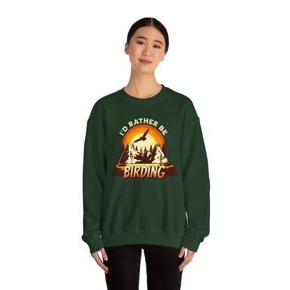 I'd Rather Be Birding Unisex Heavy Blend Crewneck Sweatshirt