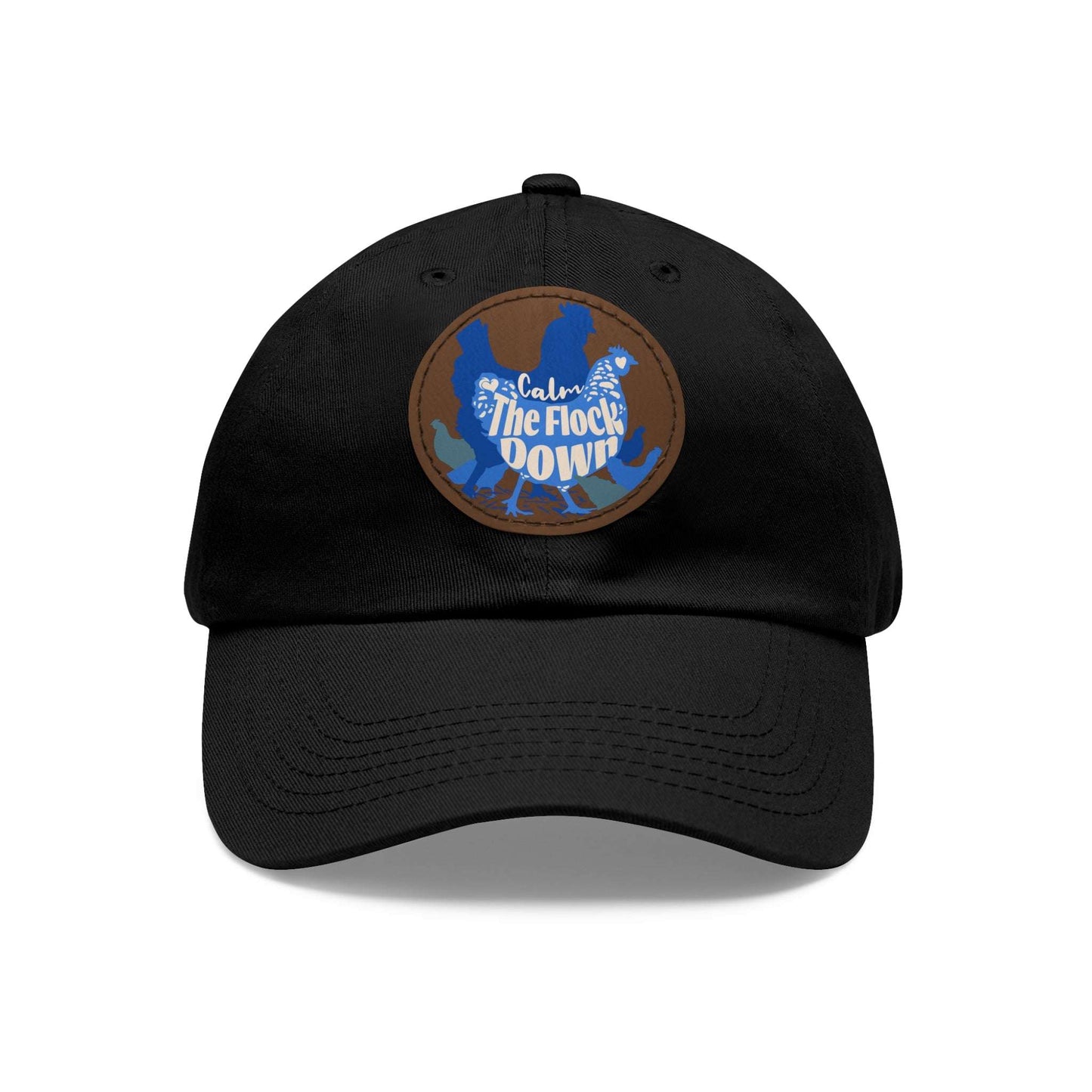 The Nerdy Birder - "Calm The Flock Down" Dad Hat, Leather Patch Cap, Perfect Gift for Dads, Nature Lovers, Casual Style Cap, Summer Accessories