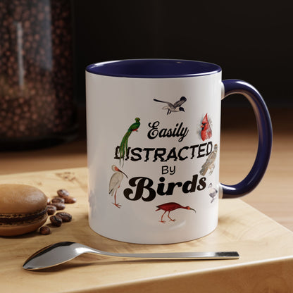 Easily Distracted by Birds Coffee Mug - Fun Accent Mug for Bird Lovers