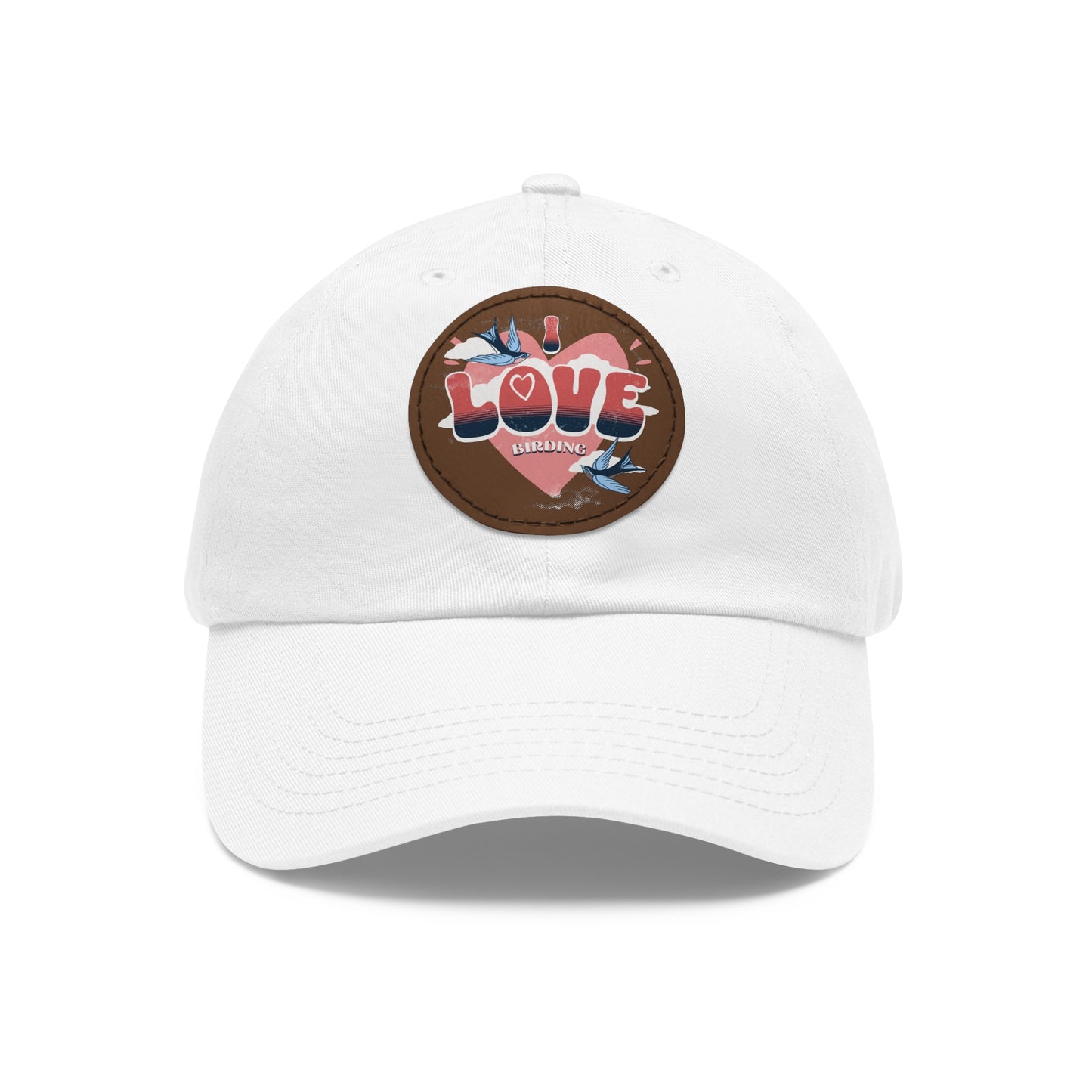 The Nerdy Birder - "I Love BIrding" Dad Hat, Leather Patch Cap, Perfect Gift for Dads, Nature Lovers, Casual Style Cap, Summer Accessories