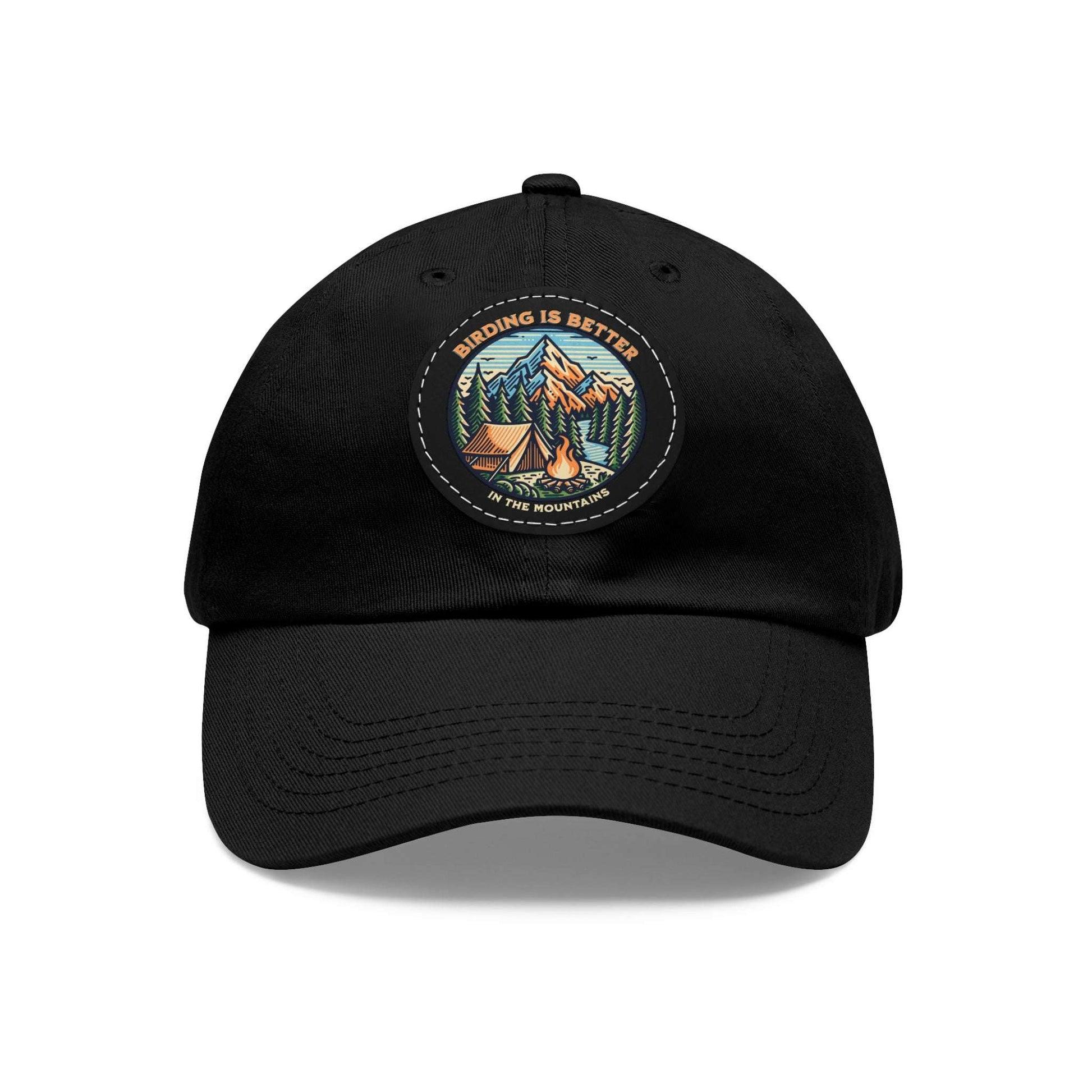 The Nerdy Birder - "Birding is Better in the Mountains" Dad Hat, Leather Patch Cap, Perfect Gift for Dads, Nature Lovers, Casual Style Cap, Summer Accessories