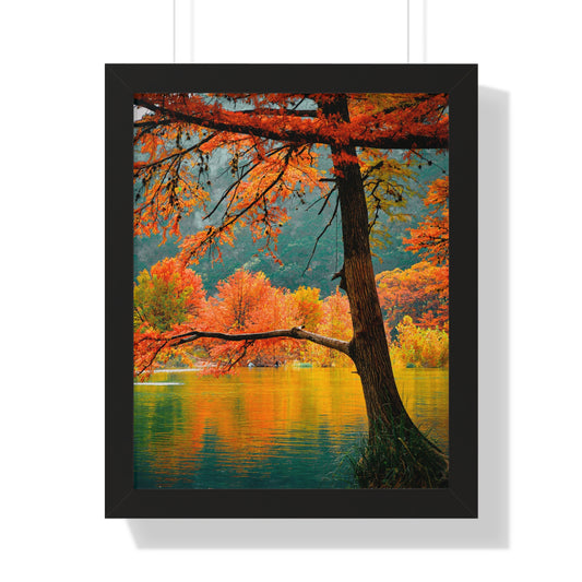 Autumn Serenity Framed Vertical Poster - Nature Wall Art for Home Decor
