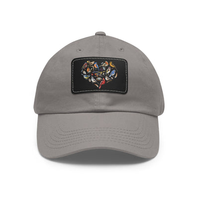 Bird Heart Hat with Leather Patch, Casual Cap for Bird Lovers