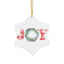 Joyful Holiday Ceramic Ornaments - 4 Festive Shapes