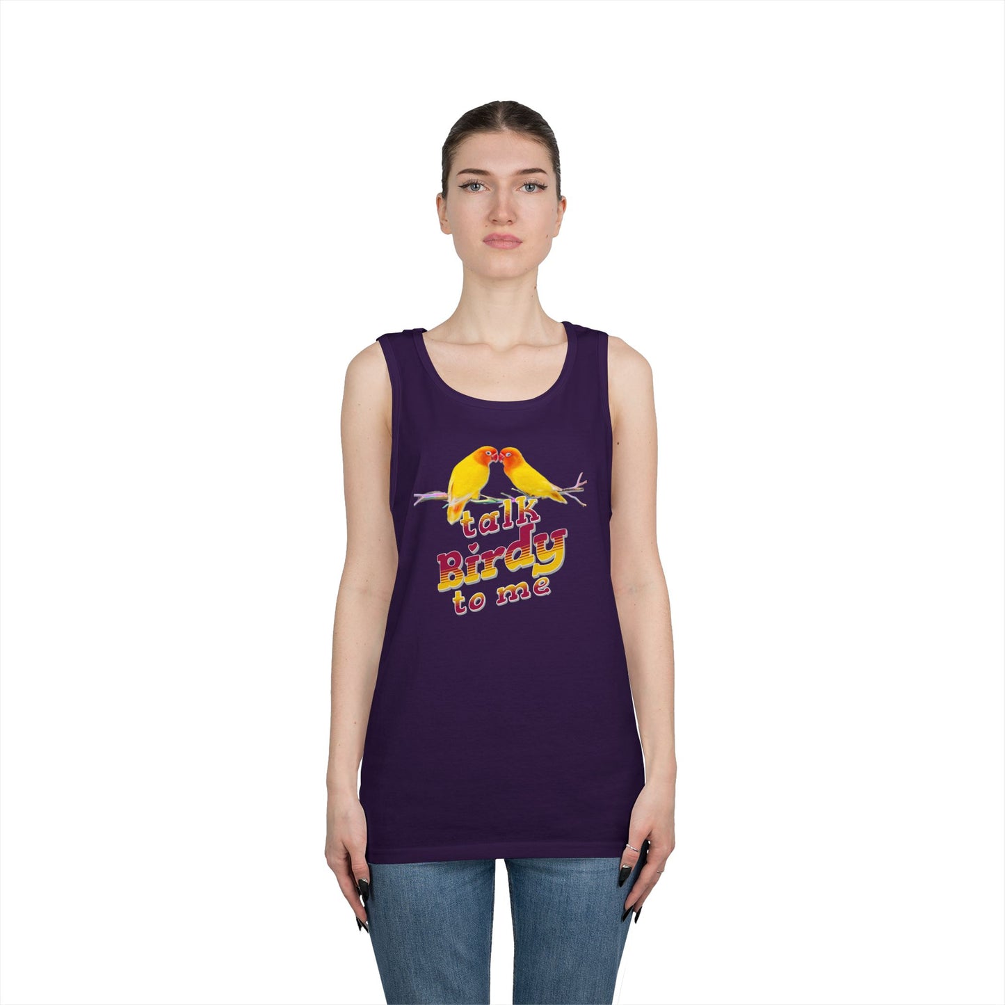 Talk Birdy To Me Tank Top, Gift for Bird Lovers, Unisex Summer Wear, Nature Lover's Apparel, Fun Casual Tank
