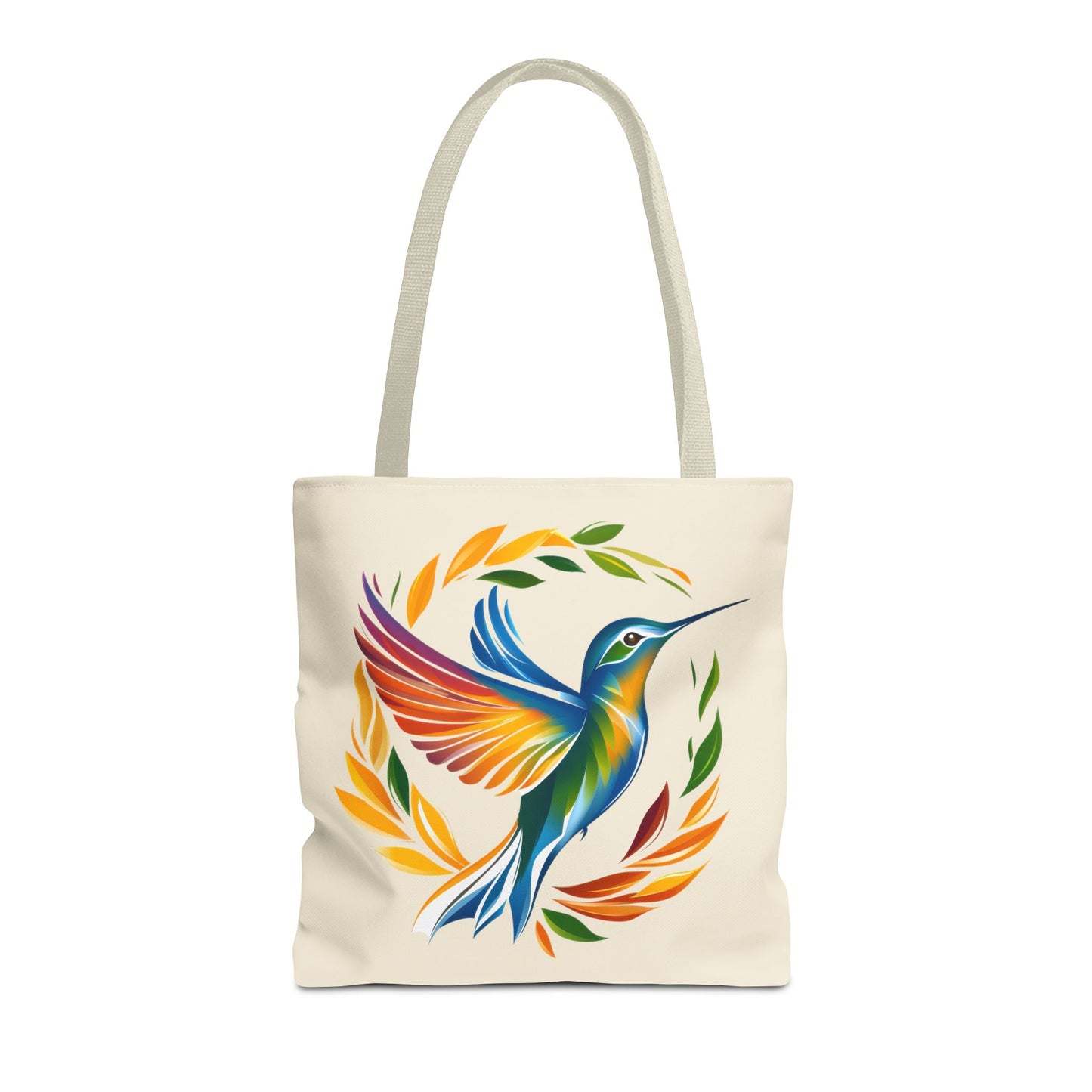 Hummingbird Rainbow Tote Bag - Natural color