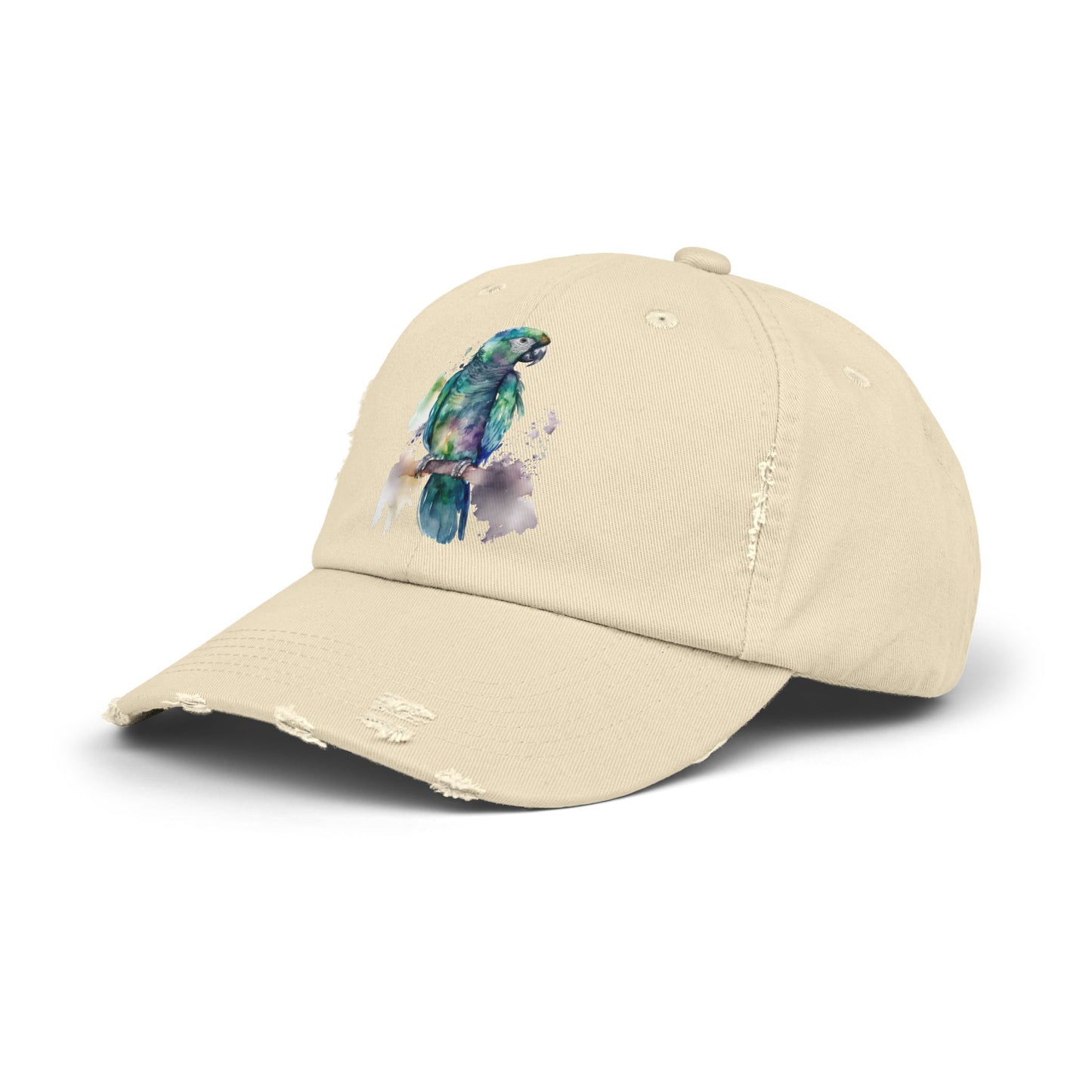 The Nerdy Birder Blue Parrot Vintage Style Hat - Unisex Distressed Cap