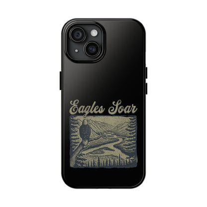 The Nerdy Birder - Eagles Soar Tough Phone Case, Nature Lover Gift, Hiking Accessory, Wildlife Enthusiast, Adventure Protection Case