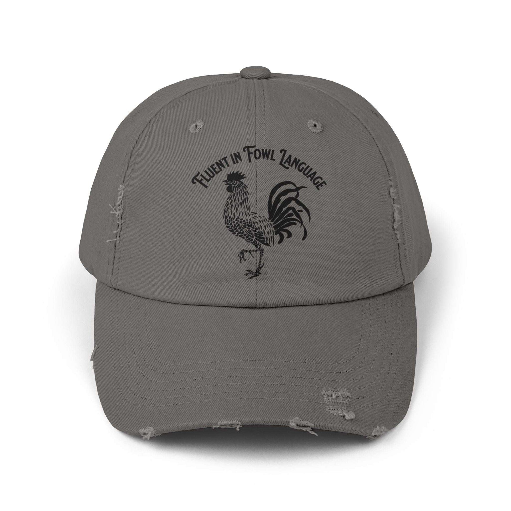 The Nerdy Birder Fluent In Fowl Language Vintage Style Hat - Unisex Distressed Cap
