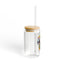 The Nerdy Birder Colorful Parrot 16oz Sipper Glass With Bamboo Lid