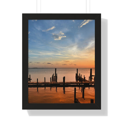Serene Sunset Framed Vertical Poster - Tranquil Wall Art for Home Decor