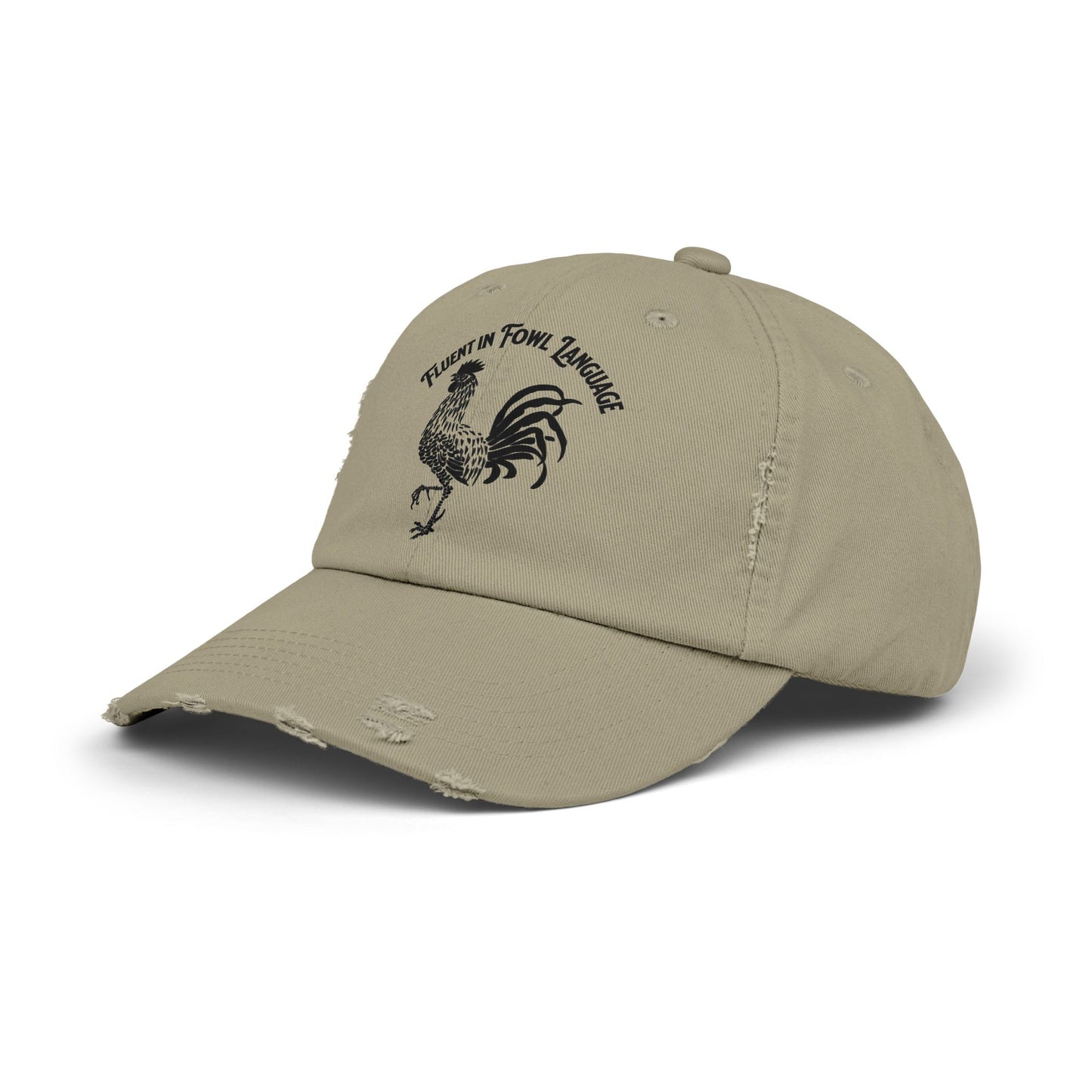 The Nerdy Birder Fluent In Fowl Language Vintage Style Hat - Unisex Distressed Cap