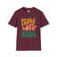 Peace Love Birds Unisex Softstyle T-Shirt - Retro Vibe Tee for Casual Wear