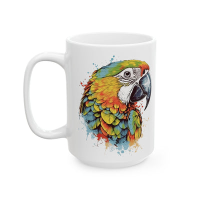 Vibrant Parrot Ceramic Mug - Colorful Bird Design