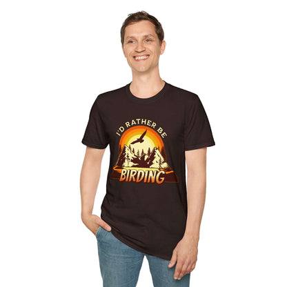 I'd Rather Be Birding Unisex Softstyle T-Shirt - Perfect for Birdwatchers