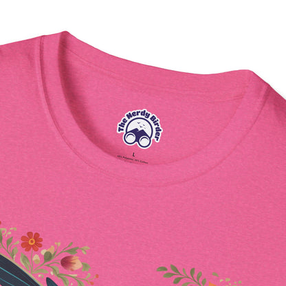 Hummingbird in Bloom – Artistic Nature Unisex Softstyle T-Shirt