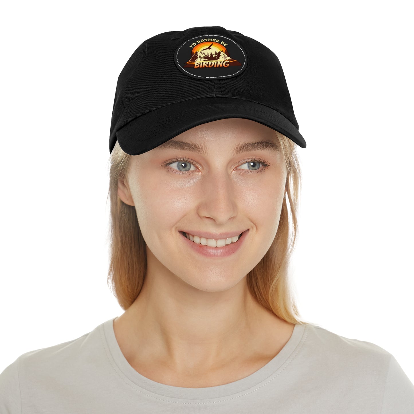 The Nerdy Birder - "I'd Rather be Birding" Dad Hat, Leather Patch Cap, Perfect Gift for Dads, Nature Lovers, Casual Style Cap, Summer Accessories