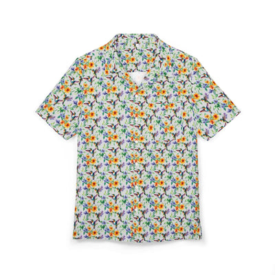 The Nerdy Birder - Hummingbird Button-Down Shirt, Summer Shirt, Hawaiian Shirt, Beachwear, Vacation Essentials, Casual Outfit