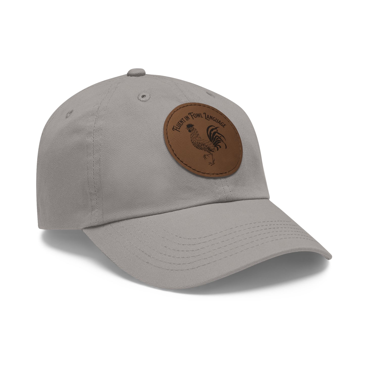 The Nerdy Birder - "Fluent in Fowl Language"  Dad Hat, Leather Patch Cap, Perfect Gift for Dads, Nature Lovers, Casual Style Cap, Summer Accessories
