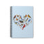 Bird Heart Spiral Notebook Blue